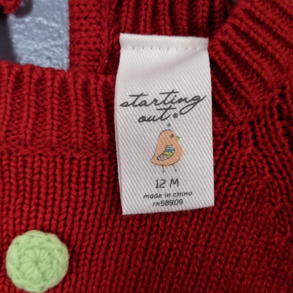 Child Red Sweater with Dots - Picture 4 of 5